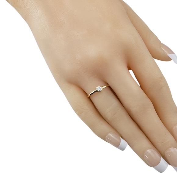 Pandora 14K Yellow Gold Lab Grown Diamond Ring Size 6 #21350 - Picture 7 of 8